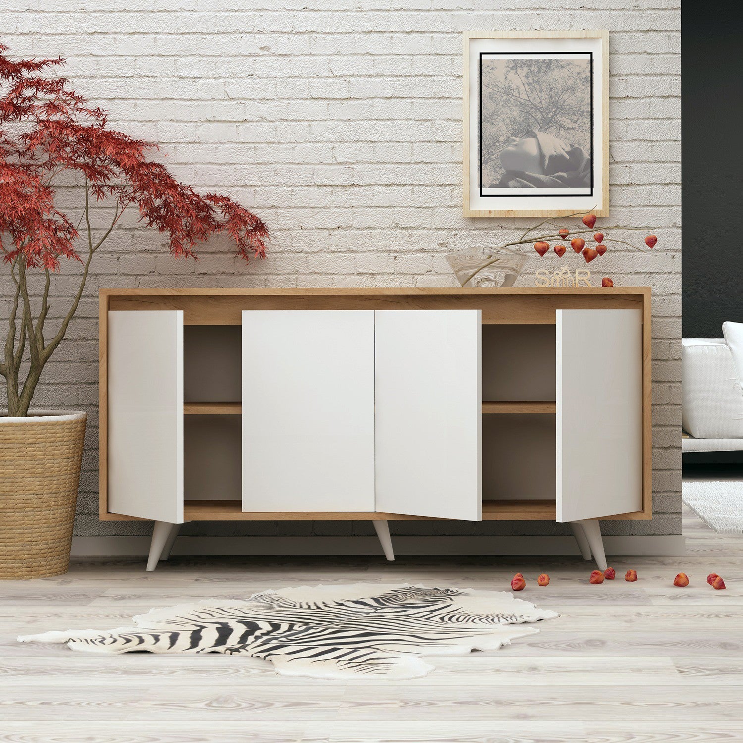 Sideboard mit 4 türen, Shans Eiche (1)