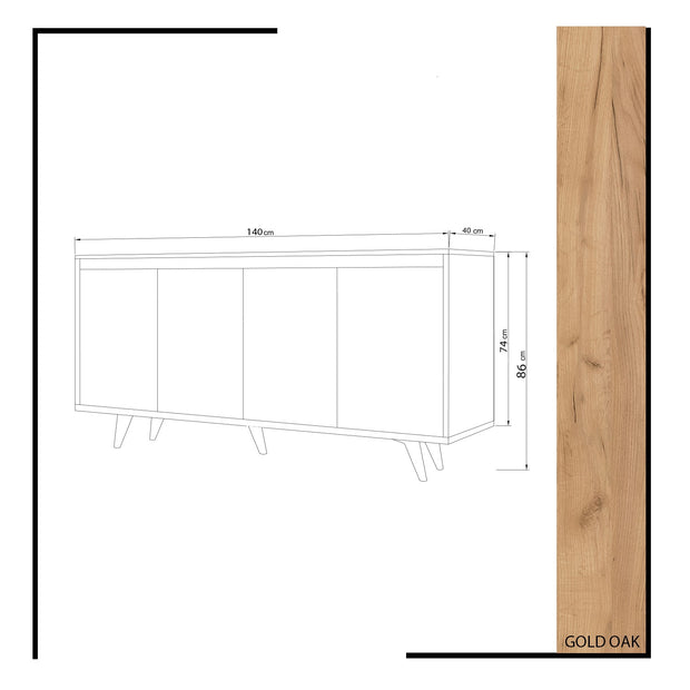 Sideboard mit 4 türen, Shans Eiche (3)