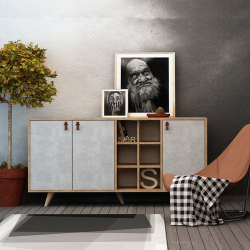 Sideboard mit 3 türen, Prilika Grau