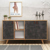 Sideboard mit 3 türen, Planky Grau