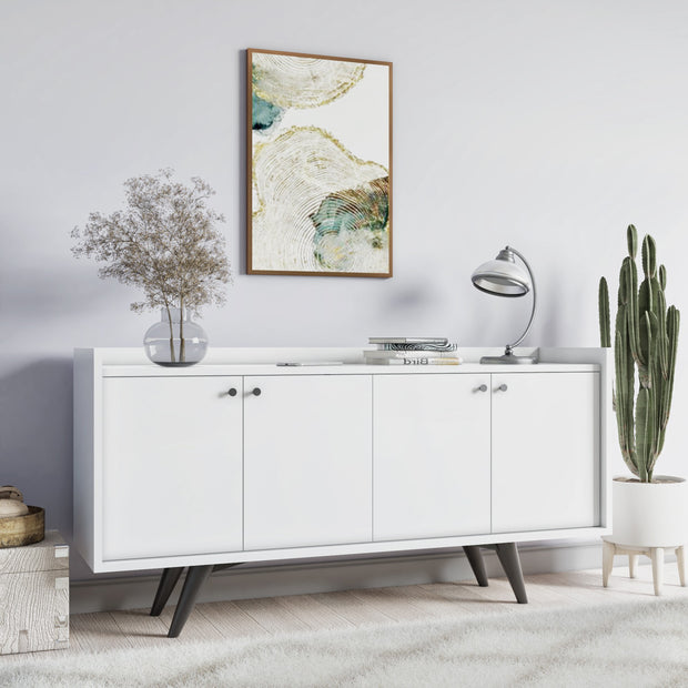 Sideboard mit 4 türen, Bergen Weiß