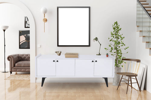 Sideboard mit 4 türen, Lugano Weiß