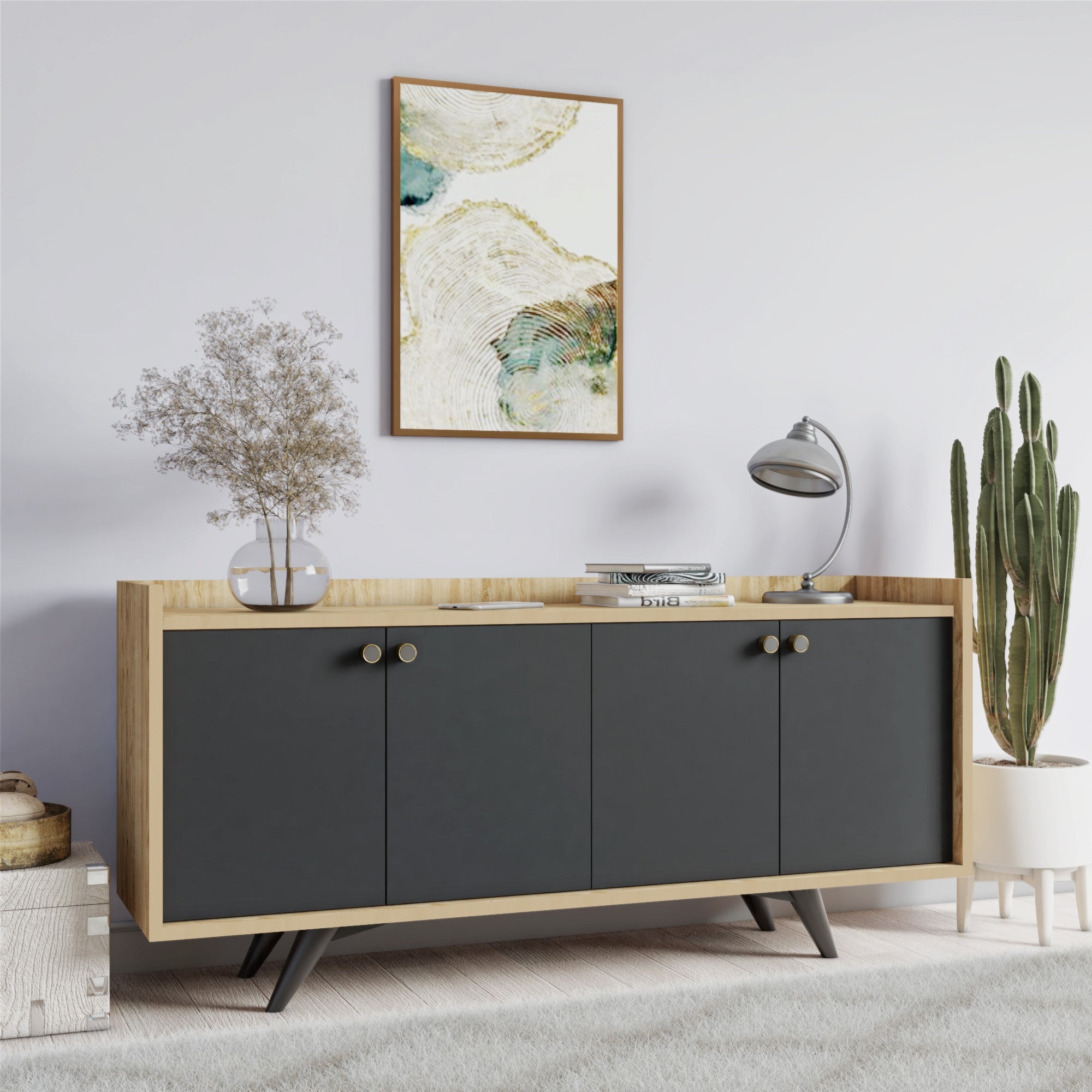 Sideboard mit 4 türen, Piran Eiche