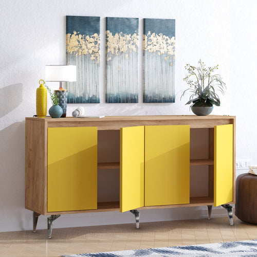 Sideboard mit 4 türen, Utah Gelb (1)