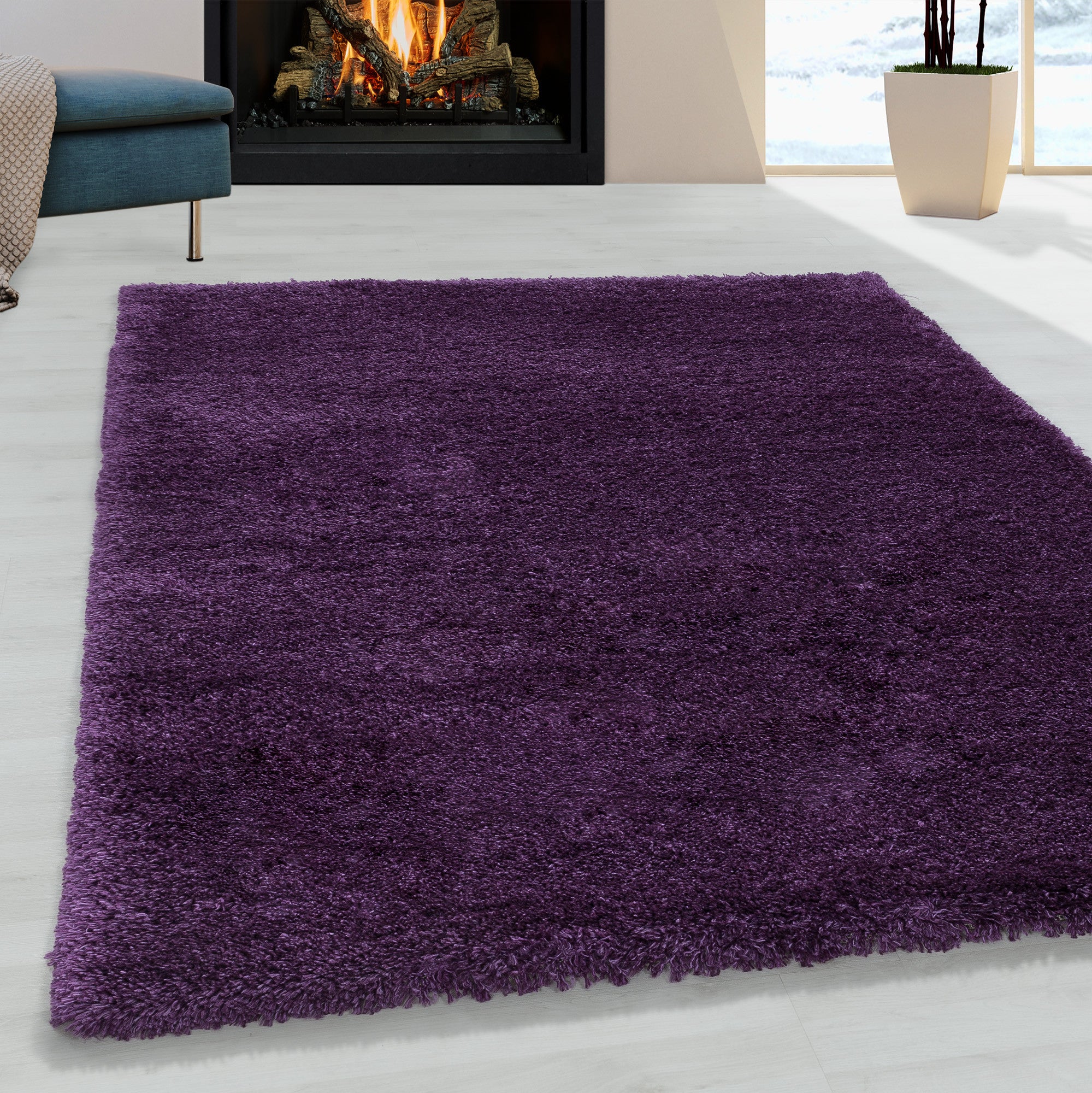 Teppich Fluffy 3500 Unicolor Violett (1)