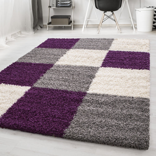 Teppich Life 1501 Checkered Violett (1)