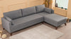 Ecksofa mit Chaiselongue Rechts, 3-Sitzer, aus Stoff, Bella 1 Grau (1)