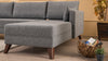 Ecksofa mit Chaiselongue Rechts, 3-Sitzer, aus Stoff, Bella 1 Grau (4)