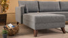 Ecksofa mit Chaiselongue Links, 3-Sitzer, aus Stoff, Bella 1 Grau (4)