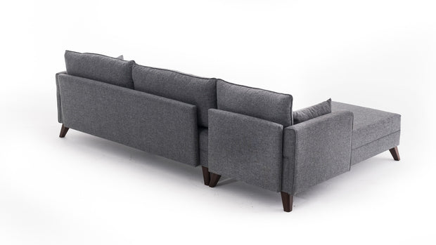 Ecksofa mit Chaiselongue Links, 3-Sitzer, aus Stoff, Bella 1 Grau (6)