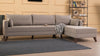 Ecksofa mit Chaiselongue Rechts, 3-Sitzer, aus Stoff, Bella 1 Creme (2)