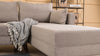 Ecksofa mit Chaiselongue Rechts, 3-Sitzer, aus Stoff, Bella 1 Creme (3)