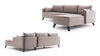 Ecksofa mit Chaiselongue Rechts, 3-Sitzer, aus Stoff, Bella 1 Creme (5)