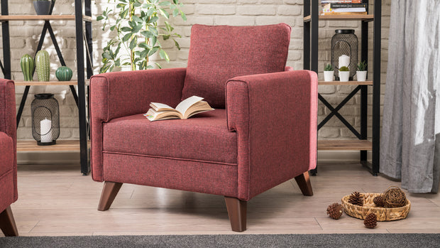 Sessel mit Stoff Bella Bordeaux