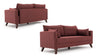 Sofa 2-Sitzer mit Stoff, Bella Bordeaux (5)