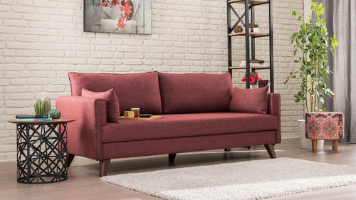 Sofa 3-Sitzer mit Stoff, Bella Bordeaux