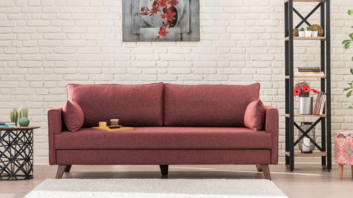 Sofa 3-Sitzer mit Stoff, Bella Bordeaux (1)