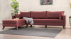 Ecksofa mit Chaiselongue Links, 3-Sitzer, aus Stoff, Bella 1 Bordeaux