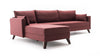 Ecksofa mit Chaiselongue Links, 3-Sitzer, aus Stoff, Bella 1 Bordeaux (4)