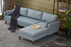 Ecksofa mit Chaiselongue Rechts, 3-Sitzer, aus Stoff, Bella Blau (1)