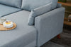 Ecksofa mit Chaiselongue Rechts, 3-Sitzer, aus Stoff, Bella Blau (2)