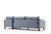 Ecksofa mit Chaiselongue Rechts, 3-Sitzer, aus Stoff, Bella Blau (6)