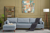 Ecksofa mit Chaiselongue Links, 3-Sitzer, aus Stoff, Bella Blau