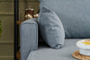 Ecksofa mit Chaiselongue Links, 3-Sitzer, aus Stoff, Bella Blau (3)