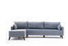 Ecksofa mit Chaiselongue Links, 3-Sitzer, aus Stoff, Bella Blau (5)