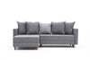 Ecksofa Schlaffunktion mit Chaiselongue Links, 2-Sitzer, aus Stoff, Aydam Grau (4)