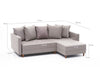 Ecksofa Schlaffunktion mit Chaiselongue Rechts, 2-Sitzer, aus Stoff, Aydam Creme (6)