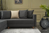 Ecksofa Schlaffunktion mit Chaiselongue Links, 2-Sitzer, aus Stoff, Aydam Anthrazit (2)