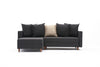 Ecksofa Schlaffunktion mit Chaiselongue Links, 2-Sitzer, aus Stoff, Aydam Anthrazit (4)