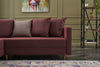 Ecksofa Schlaffunktion mit Chaiselongue Links, 2-Sitzer, aus Stoff, Aydam Bordeaux (2)