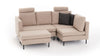 Ecksofa Schlaffunktion mit Chaiselongue Rechts, 3-Sitzer, aus Stoff, Mino Creme (6)