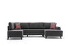 Ecksofa Schlaffunktion mit Chaiselongue Links, 4-Sitzer, aus Stoff, Belen Anthrazit (6)