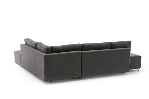 Ecksofa Schlaffunktion mit Chaiselongue Rechts, 3-Sitzer, aus Stoff, Manama Anthrazit (1)