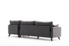 Ecksofa mit Chaiselongue Rechts, 3-Sitzer, aus Stoff, Bella Anthrazit (6)