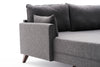 Ecksofa mit Chaiselongue Links, 3-Sitzer, aus Stoff, Bella Anthrazit (5)