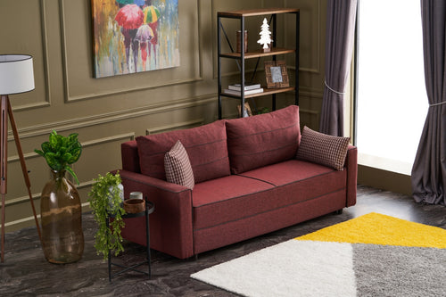 Schlafsofa 3-Sitzer mit Stoff, Ece Bordeaux