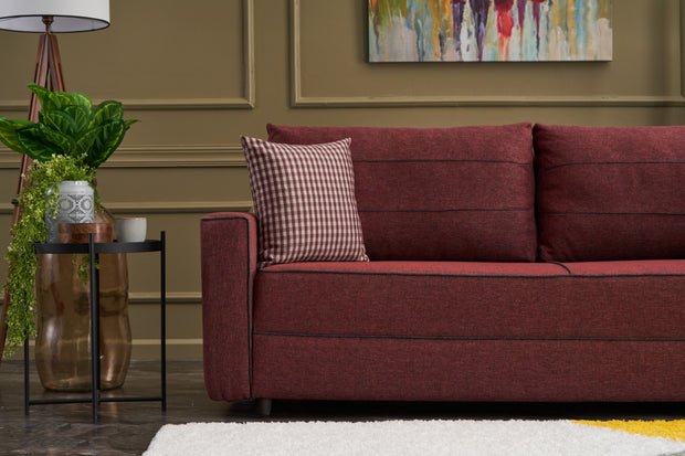 Schlafsofa 3-Sitzer mit Stoff, Ece Bordeaux (2)