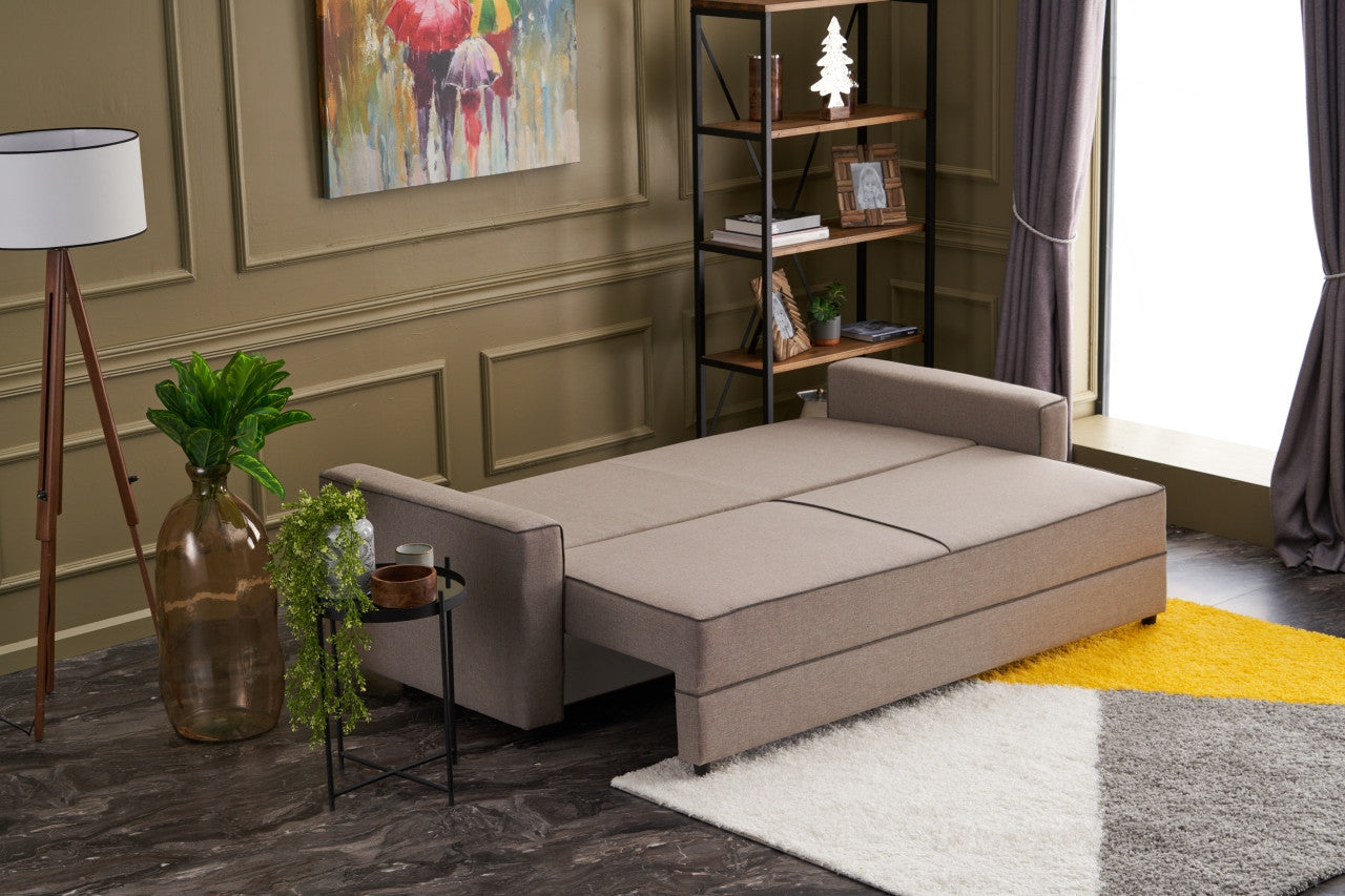 Schlafsofa 3-Sitzer mit Stoff, Ece Creme (3)