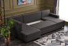 Ecksofa Schlaffunktion mit Chaiselongue Links, 4-Sitzer, aus Stoff, Ece Panoramik Anthrazit (2)