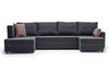 Ecksofa Schlaffunktion mit Chaiselongue Links, 4-Sitzer, aus Stoff, Ece Panoramik Anthrazit (5)