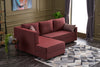 Ecksofa Schlaffunktion mit Chaiselongue Links, 3-Sitzer, aus Stoff, Ece Bordeaux (1)