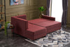 Ecksofa Schlaffunktion mit Chaiselongue Links, 3-Sitzer, aus Stoff, Ece Bordeaux (3)