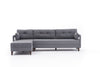 Ecksofa mit Chaiselongue Links, 3-Sitzer, aus Stoff, Comfort Grau (4)