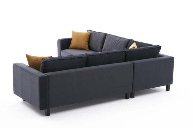 Ecksofa Symmetrisch, 4-Sitzer, aus Stoff, Kale Anthrazit (5)