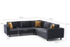 Ecksofa Symmetrisch, 4-Sitzer, aus Stoff, Kale Anthrazit (6)