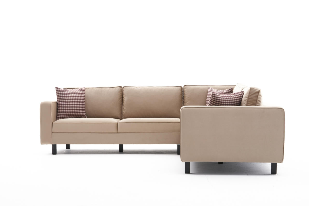 Ecksofa Symmetrisch, 4-Sitzer, aus Stoff, Kale Creme (4)